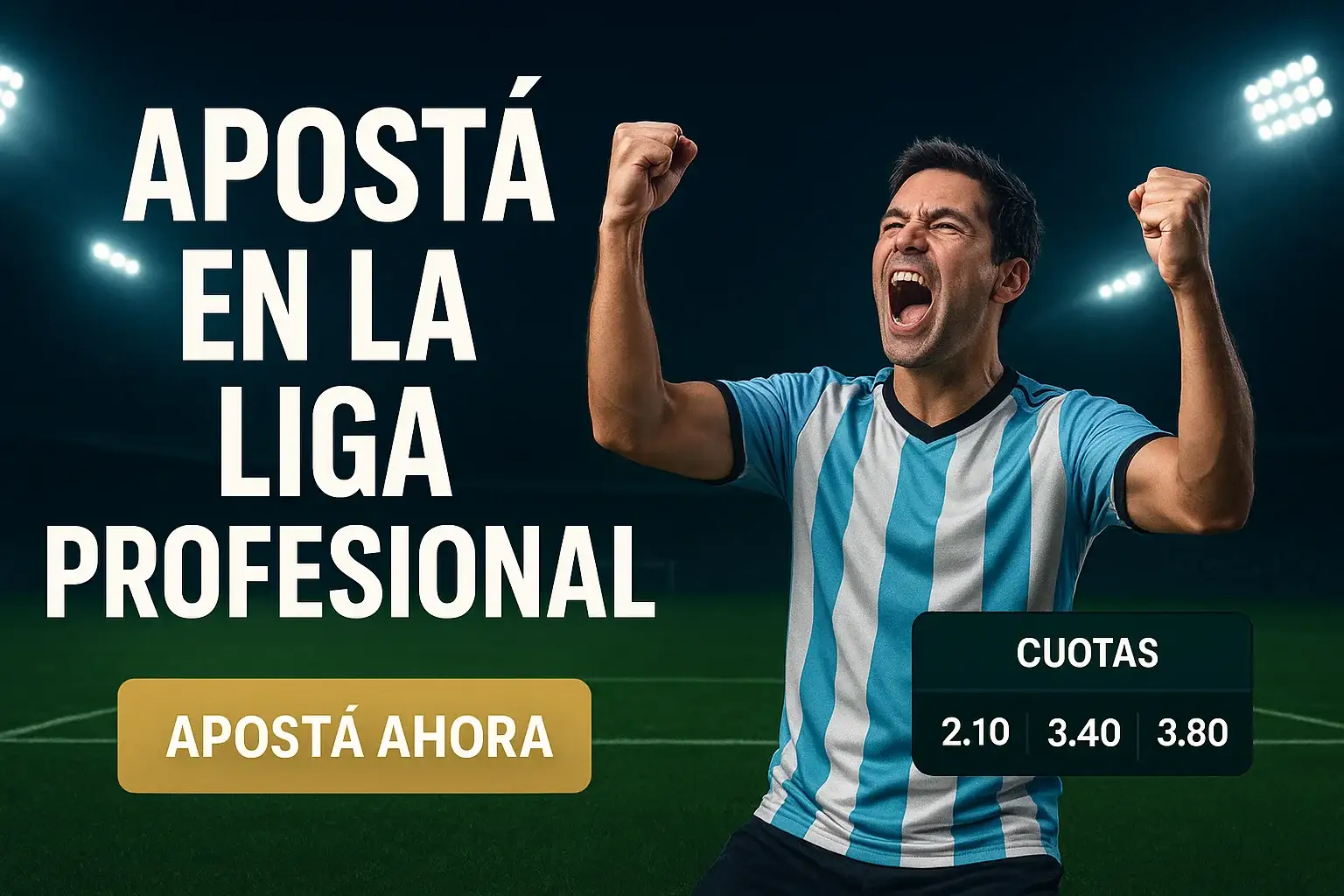 Banner de apuestas con hincha argentino y cuotas en vivo, apostá ahora